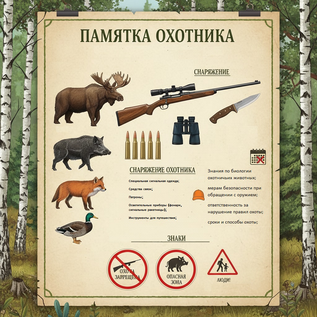 Тестирование по вопросам проверки знаний охотминимума (Охотничий минимум) .